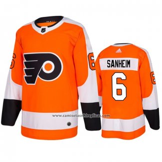 Camiseta Hockey Philadelphia Flyers Travis Sanheim Primera Autentico Naranja