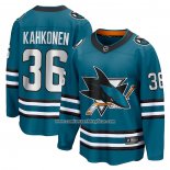 Camiseta Hockey San Jose Sharks Kaapo Kahkonen Primera Breakaway Verde