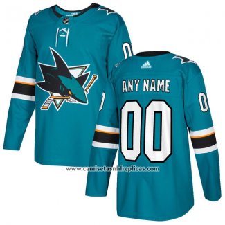 Camiseta Hockey San Jose Sharks Primera Personalizada Azul