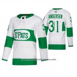 Camiseta Hockey Toronto St. Patricks Frederik Andersen Road Blanco