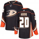 Camiseta Hockey Anaheim Ducks 20 Pontus Aberg Primera Autentico Negro