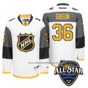 Camiseta Hockey Anaheim Ducks 36 John Gibson 2016 All Star Blanco