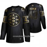 Camiseta Hockey Boston Bruins Danton Heinen Golden Edition Autentico Negro