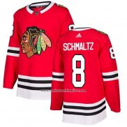 Camiseta Hockey Chicago Blackhawks 8 Nick Schmaltz Primera Autentico Rojo