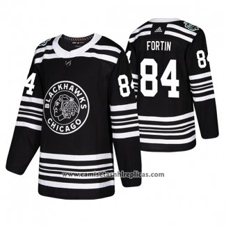 Camiseta Hockey Chicago Blackhawks Alexandre Fortin Winter Classic Negro