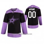 Camiseta Hockey Dallas Stars Personalizada Fights Cancer Negro