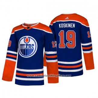 Camiseta Hockey Edmonton Oilers Mikko Koskinen Alternato Autentico Azul