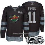 Camiseta Hockey Minnesota Wild 11 Zach Parise 2017 Centennial Limited Negro