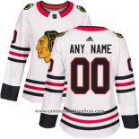 Camiseta Hockey Mujer Chicago Blackhawks Segunda Personalizada Blanco