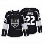 Camiseta Hockey Mujer Los Angeles Kings 22 Trevor Lewis Autentico Jugador Negro