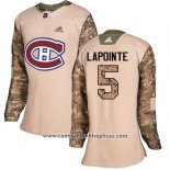 Camiseta Hockey Mujer Montreal Canadiens 5 Guy Lapointe Autentico 2017 Veterans Day Stitched Camuflaje