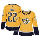 Camiseta Hockey Mujer Nashville Predators 22 Kevin Fiala Primera Autentico Jugador Amarillo