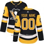 Camiseta Hockey Mujer Pittsburgh Penguins Primera Personalizada Negro