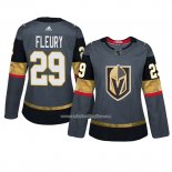 Camiseta Hockey Mujer Vegas Golden Knights 29 Marc Andre Fleury Primera Adizero Gris