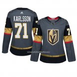 Camiseta Hockey Mujer Vegas Golden Knights 71 William Karlsson Primera Adizero Gris