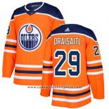 Camiseta Hockey Nino Edmonton Oilers 29 Leon Draisaitl Naranja Primera Autentico Stitched