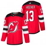 Camiseta Hockey Nino New Jersey Devils 13 Nico Hischier Rojo 2018 Primera Autentico