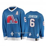 Camiseta Hockey Quebec Nordiques Arik Johnson Heritage Vintage Azul