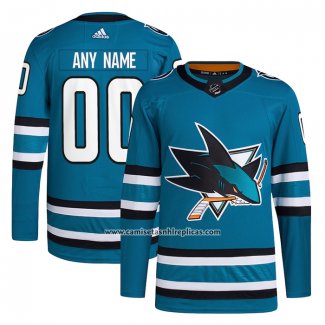 Camiseta Hockey San Jose Sharks Primera Autentico Personalizada Verde