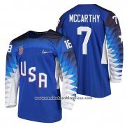 Camiseta Hockey USA John Mccarthy Azul 2018 Olympic