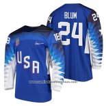 Camiseta Hockey USA Jonathon Blum Azul 2018 Olympic