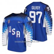 Camiseta Hockey USA Matt Gilroy Azul 2018 Olympic