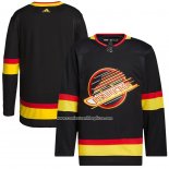 Camiseta Hockey Vancouver Canucks Retro Autentico Pro Blank Negro