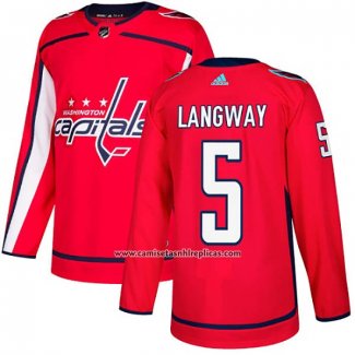 Camiseta Hockey Washington Capitals 5 Rod Langway Primera Autentico Rojo