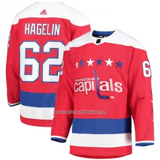 Camiseta Hockey Washington Capitals Carl Hagelin Alterno Autentico Rojo