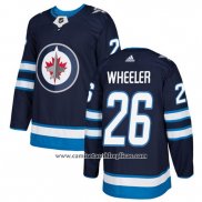 Camiseta Hockey Winnipeg Jets 26 Blake Wheeler Azul Primera Autentico Stitched