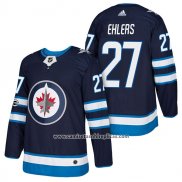 Camiseta Hockey Winnipeg Jets 27 Nikolaj Ehlers Autentico Primera 2018 Azul