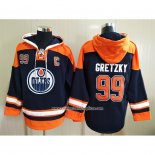 Sudaderas con Capucha Edmonton Oilers Wayne Gretzky Azul