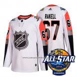 Camiseta Hockey Anaheim Ducks 67 Rickard Rakell Blanco 2018 All Star Autentico