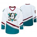 Camiseta Hockey Anaheim Ducks Retro Personalizada Blanco