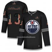 Camiseta Hockey Edmonton Oilers Cammalleri 2020 USA Flag Negro