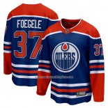 Camiseta Hockey Edmonton Oilers Warren Foegele Primera Breakaway Azul