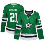 Camiseta Hockey Mujer Dallas Stars 21 Antoine Roussel Adizero Jugador Primera Verde