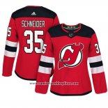 Camiseta Hockey Mujer New Jersey Devils 35 Cory Schneider Adizero Jugador Primera Rojo