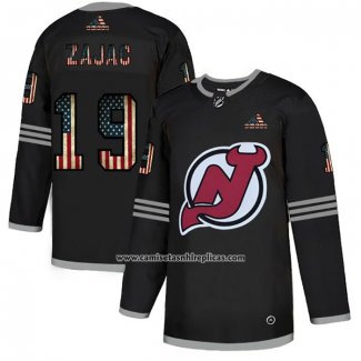 Camiseta Hockey New Jersey Devils Travis Zajac 2020 USA Flag Negro