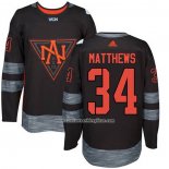 Camiseta Hockey Nino America del Norte Auston Matthews 34 Premier 2016 World Cup Negro