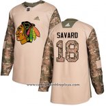 Camiseta Hockey Nino Chicago Blackhawks 18 Denis Savard Camuflaje Autentico 2017 Veterans Day Stitched