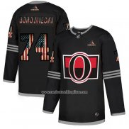 Camiseta Hockey Ottawa Senators Borowiecki 2020 USA Flag Negro