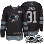 Camiseta Hockey San Jose Sharks 31 Martin Jones 2017 Centennial Limited Negro