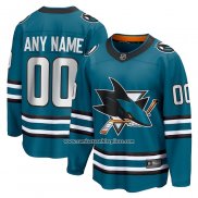 Camiseta Hockey San Jose Sharks Primera Breakaway Personalizada Verde