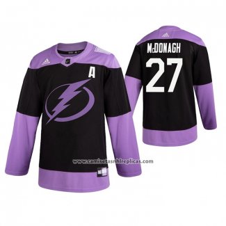 Camiseta Hockey Tampa Bay Lightning Ryan Mcdonagh 2019 Fights Cancer Negro