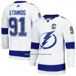 Camiseta Hockey Tampa Bay Lightning Steven Stamkos Segunda Primegreen Autentico Pro Blanco