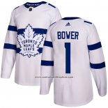 Camiseta Hockey Toronto Maple Leafs 1 Johnny Bower Autentico 2018 Stadium Series Blanco