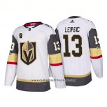 Camiseta Hockey Vegas Golden Knights 13 Brendan Leipsic Segunda 2018 Autentico Jugador Blanco