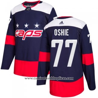 Camiseta Hockey Washington Capitals 77 T.j. Oshie Azul Autentico 2018 Stadium Series Stitched