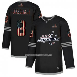 Camiseta Hockey Washington Capitals Alex Ovechkin 2020 USA Flag Negro